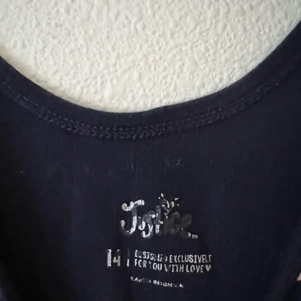 JUSTICE TANK TOP SIZE 14 NAVY CACTUS SUPER CUTE!!